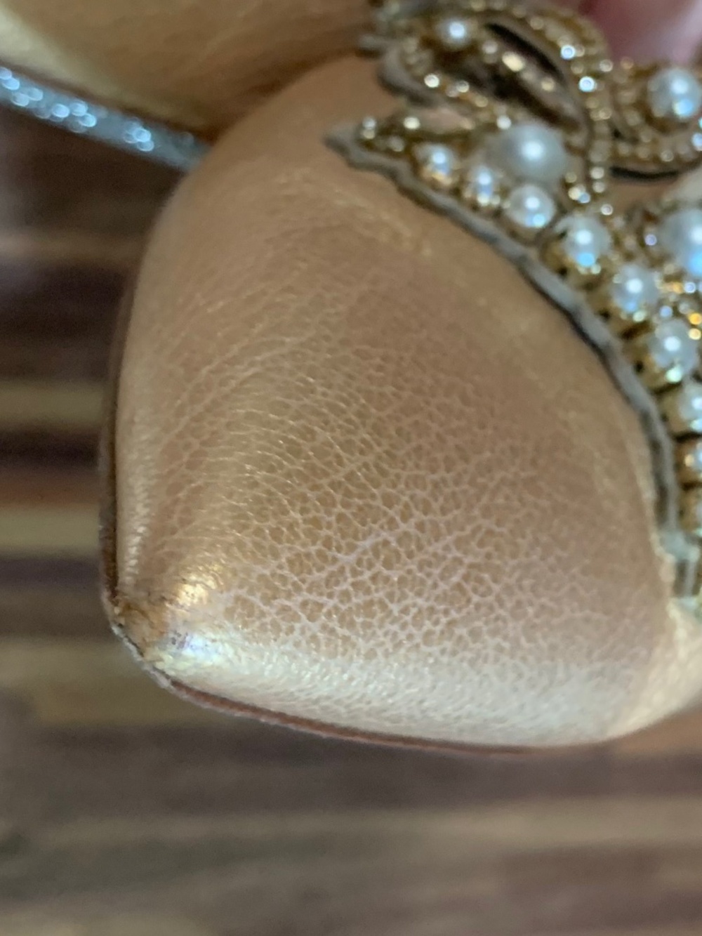 Rene Caovilla Embellished Champagne Heels - Picture 13 of 15